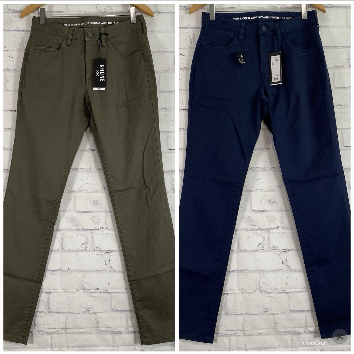 Rhone Pants Men's 28x33 Long Chino Everyday Twill Five Pocket Slim Bundle Nwt
